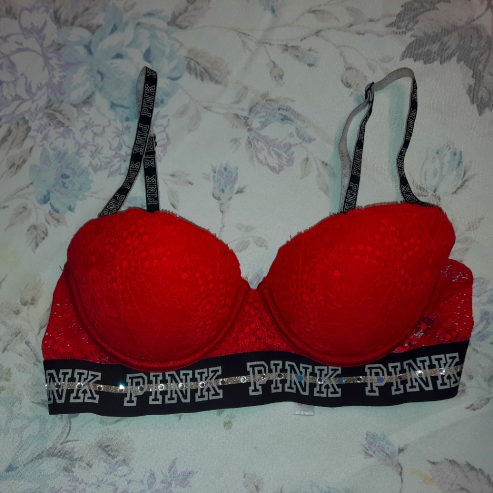 Victoria's Secret Red Lace Push-Up Bra